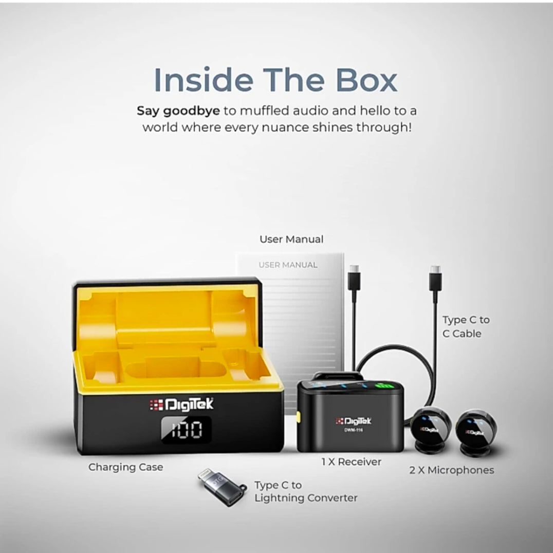 DigiTek WM-116 2-in-1 Wireless Microphone System