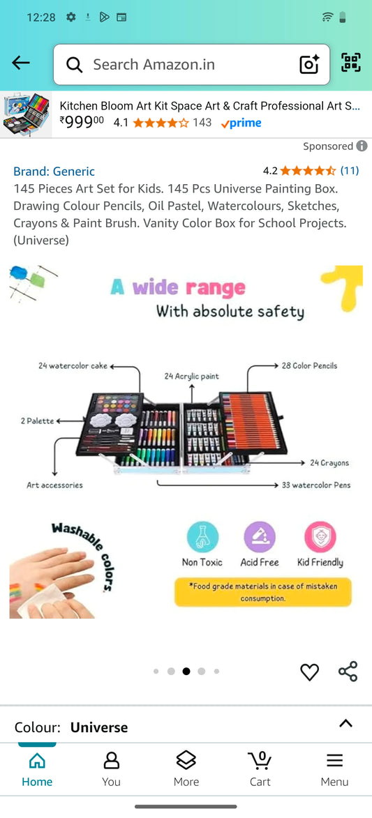 Universe Themed Art Set or Universe Themed Drawing Colour Set