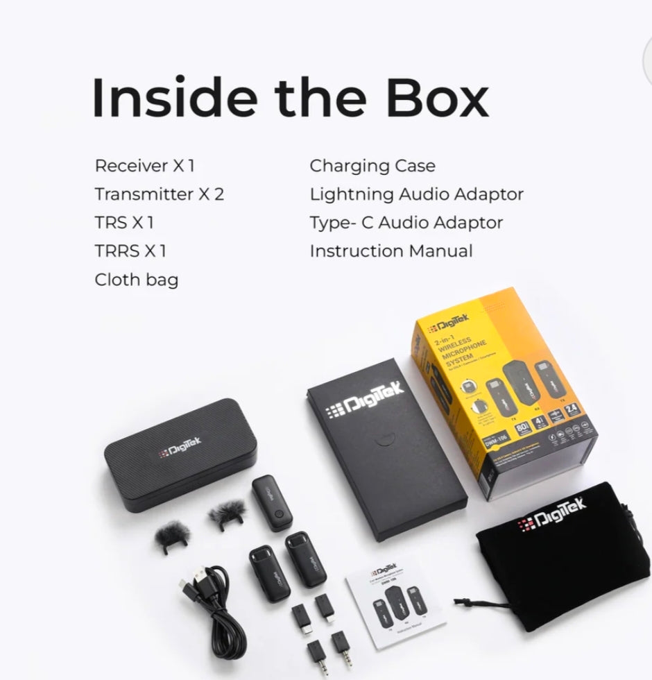 Digitek DWM-106 2-in-1 Wireless Microphone System