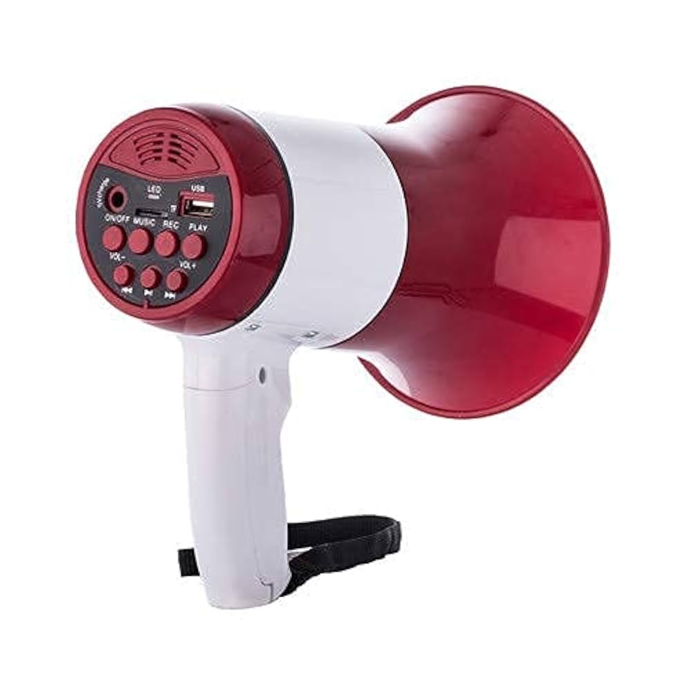 Handheld Megaphone with Recorder and USB/Memory Card Input.